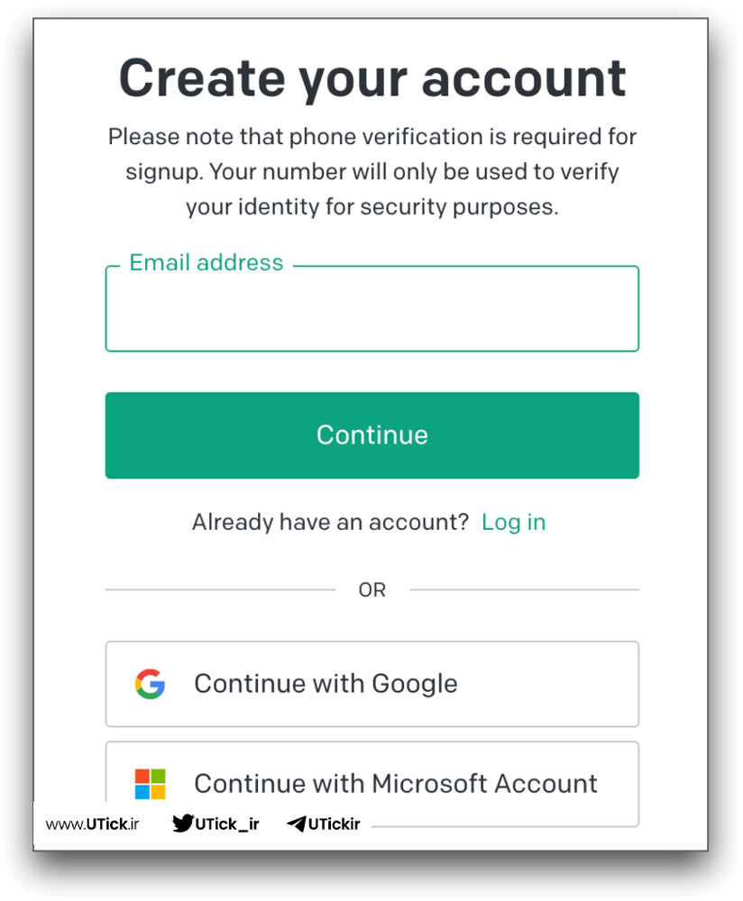 برای نحوه ساخت اکانت chatgpt
