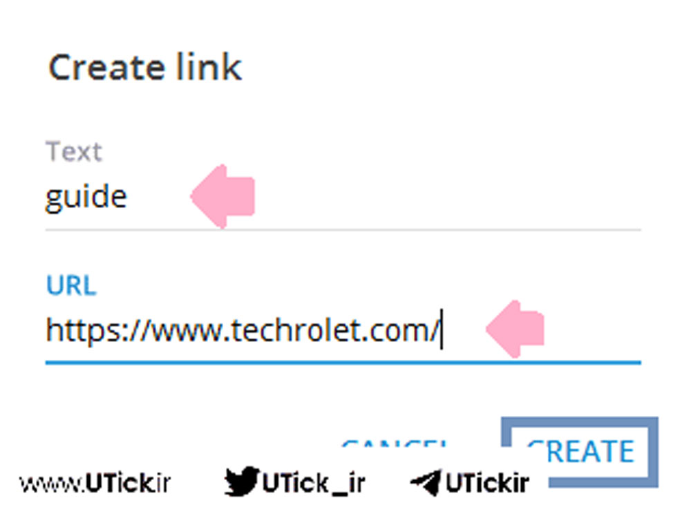 لينك دار كردن متن در تلگرام