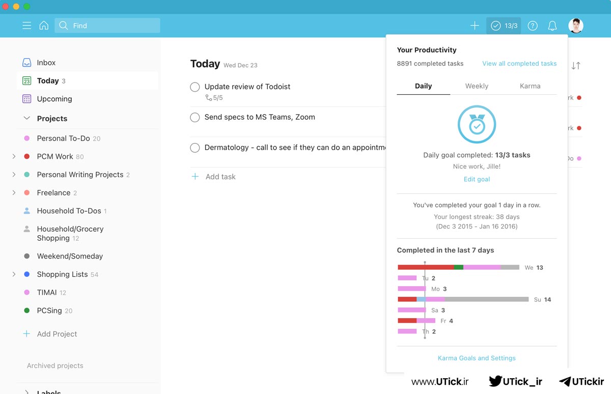 اپلیکیشن Todoist