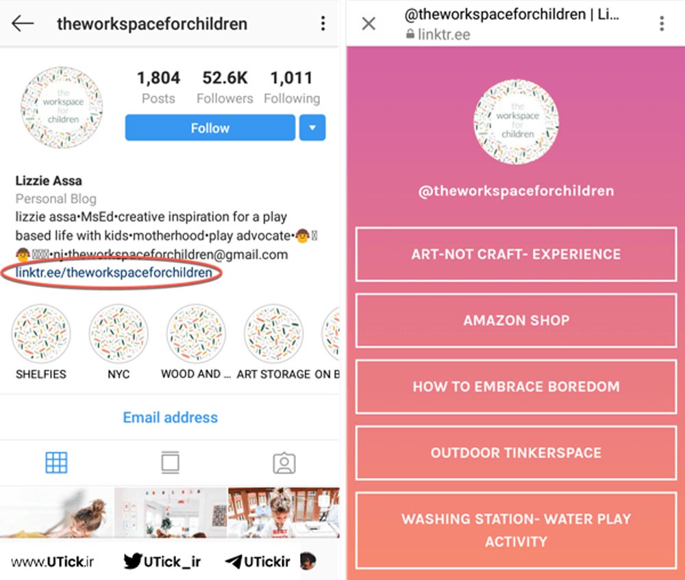 نحوه قرار دادن لینک در اینستاگرام